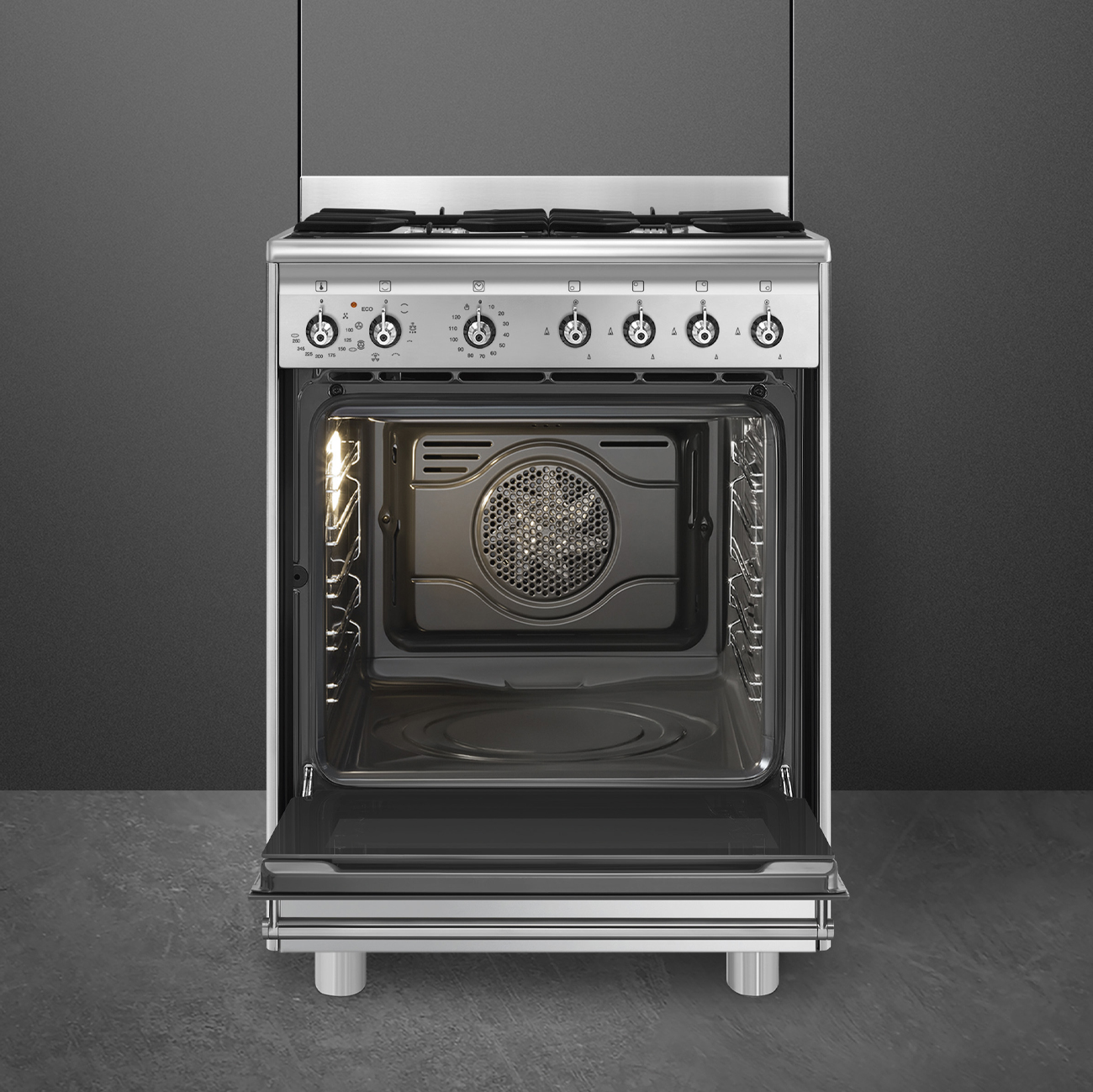 SMEG SX61GM fornuis met gaskookplaat - 60cm
