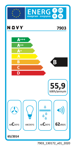 NOVY 40006 kookplaat met afzuiging - 87cm