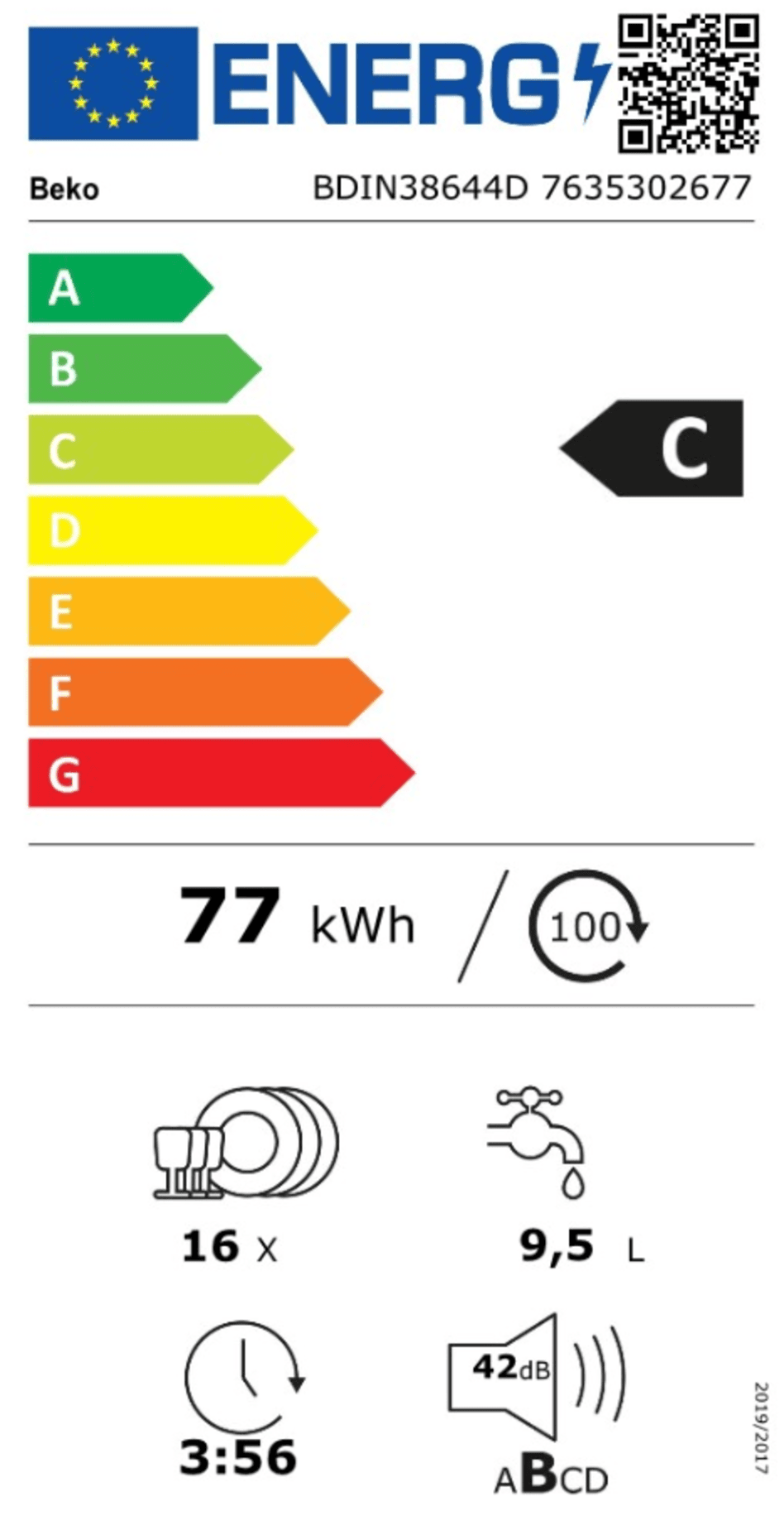 BEKO BDIN38644D vaatwasser volledig integreerbaar