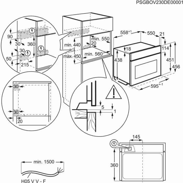 AEG TK8NK621B 8000 multifunctionele oven met microgolfoven - 45cm