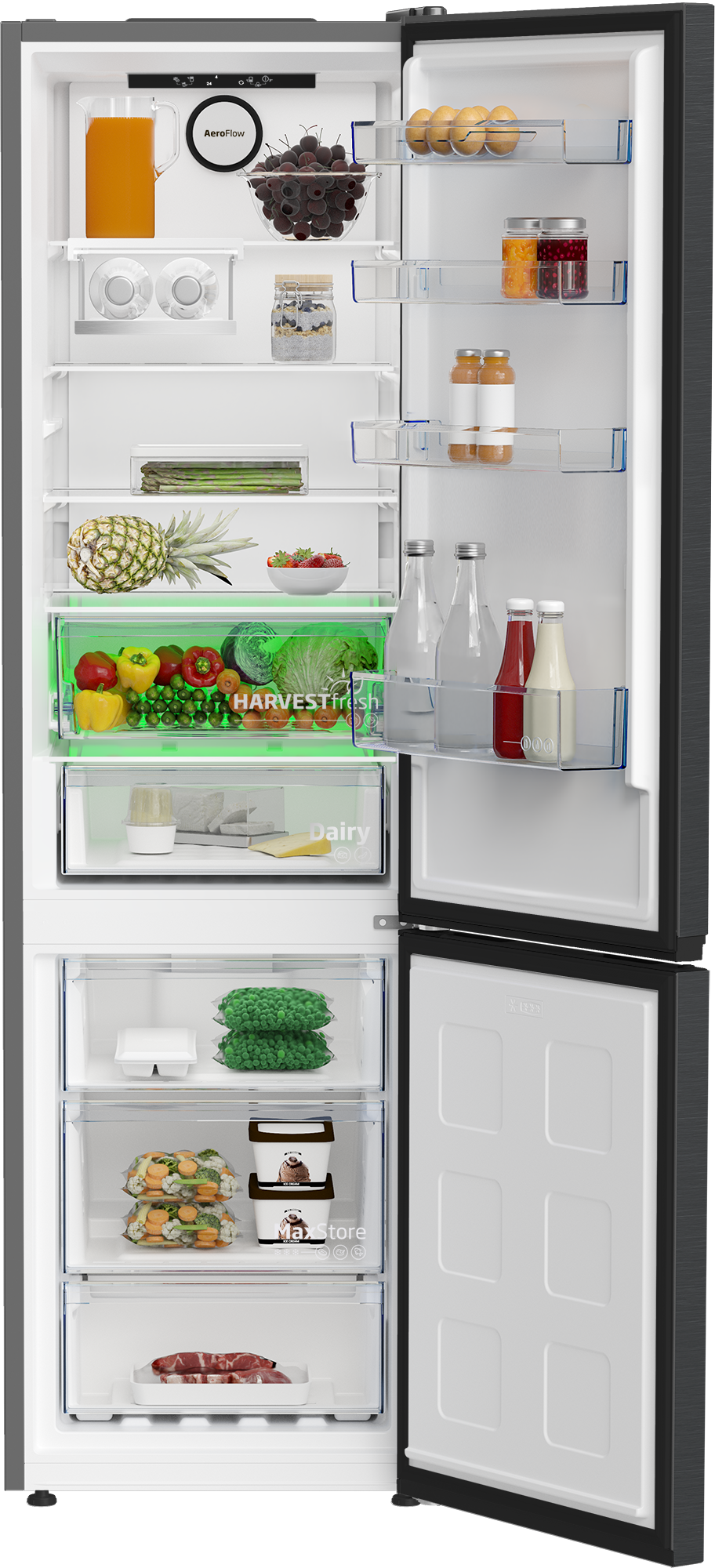 BEKO B7RCNE408HXBR vrijstaande koel-/vriescombinatie - 203cm