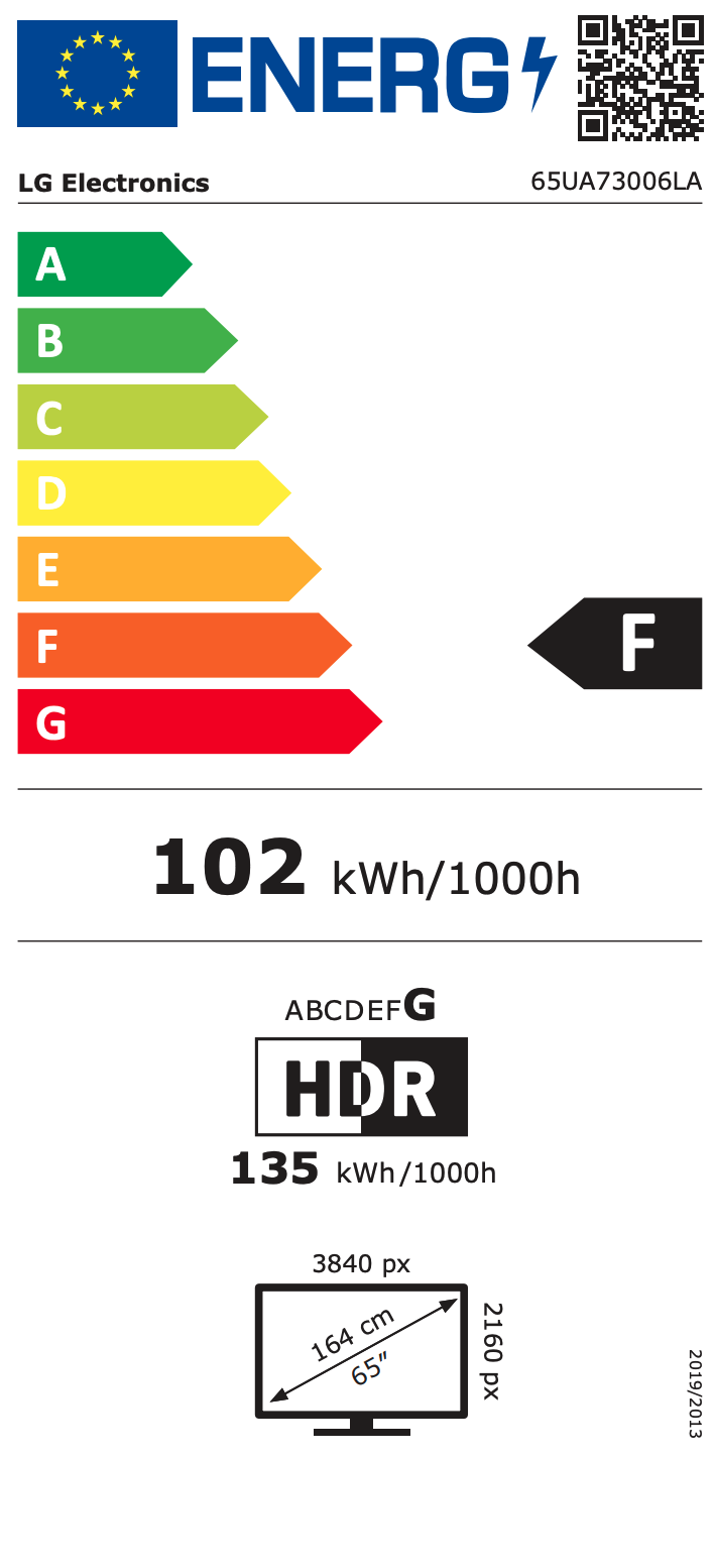 LG CE 65UA73006LA televisie 4K UHD - 65''