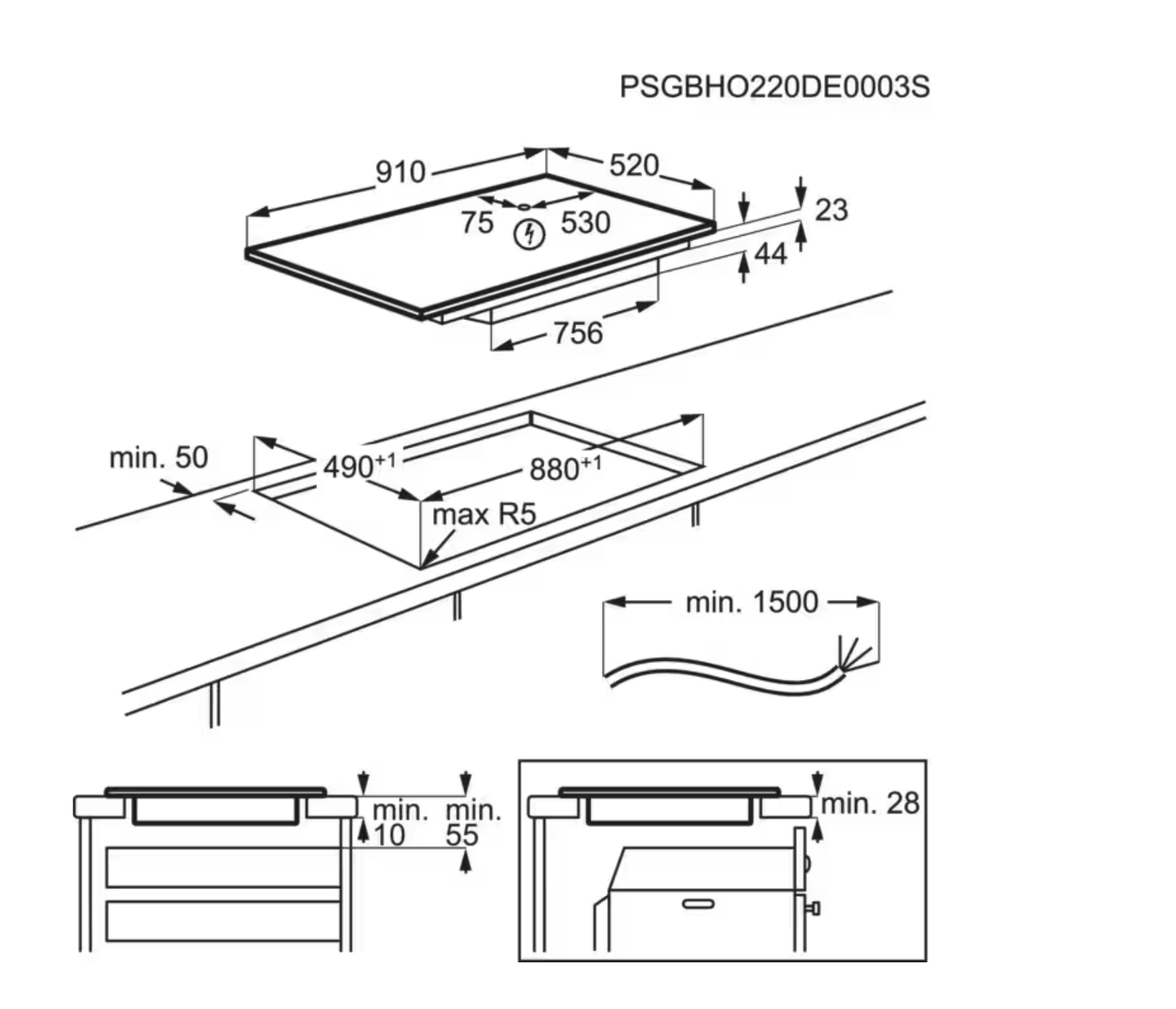 AEG TK95II0FFB 6000 inductiekookplaat - 90cm