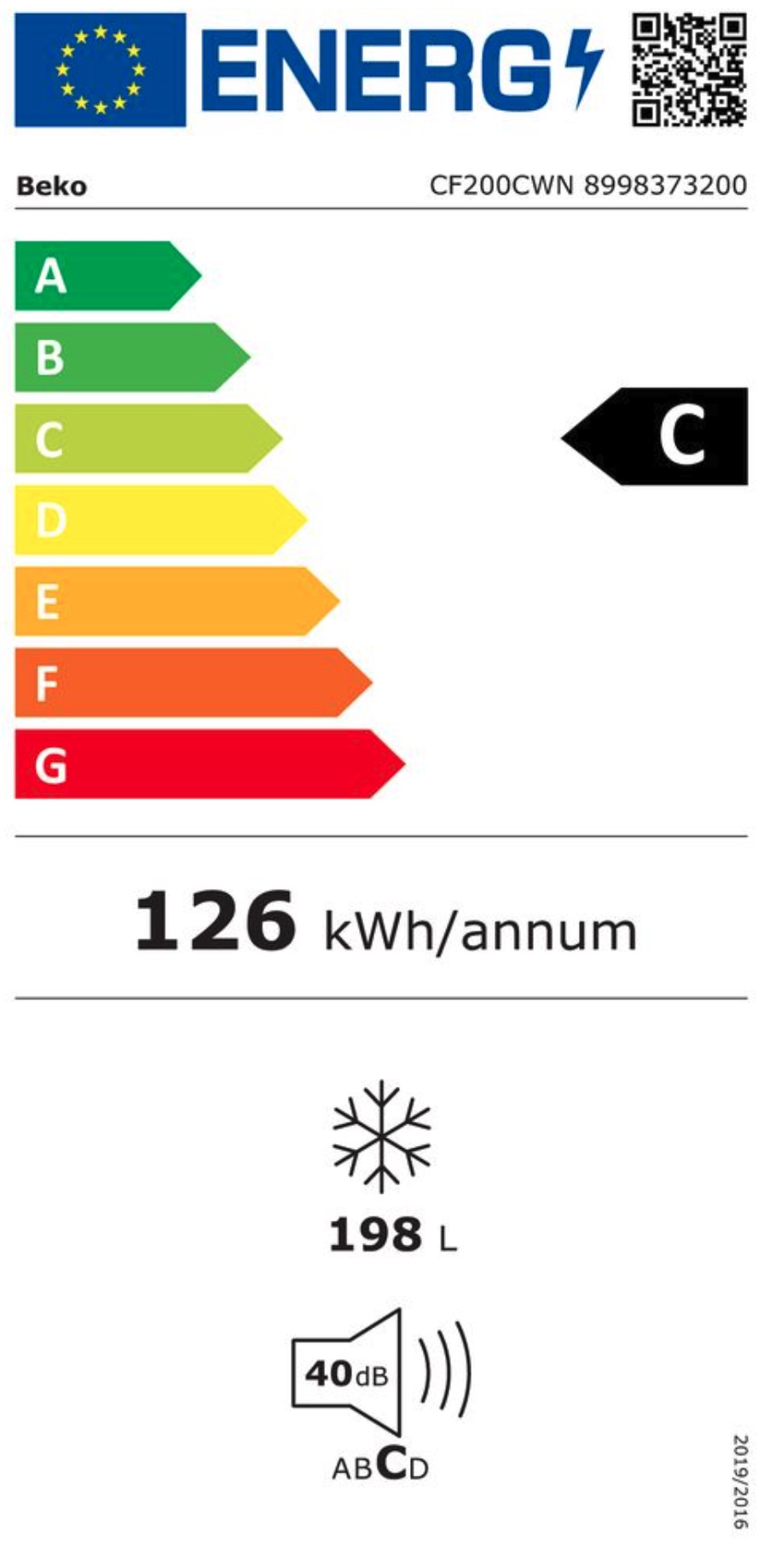 BEKO CF200CWN vrijstaande vriezer