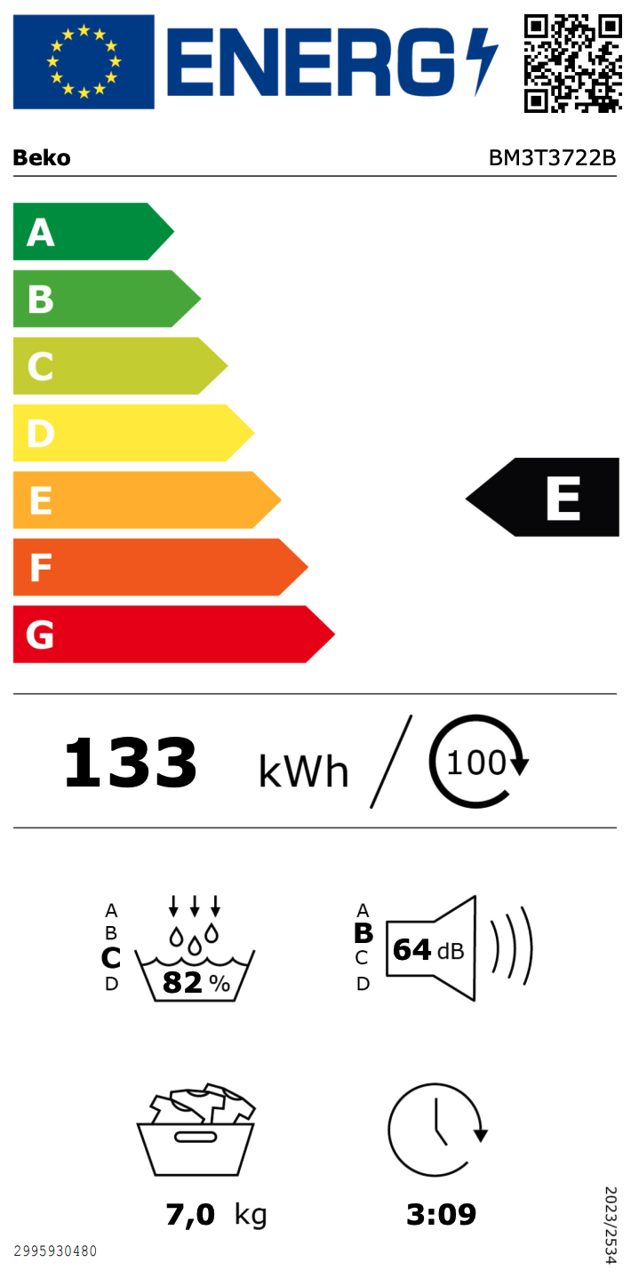 BEKO BM3T3722B droogkast - warmtepomp