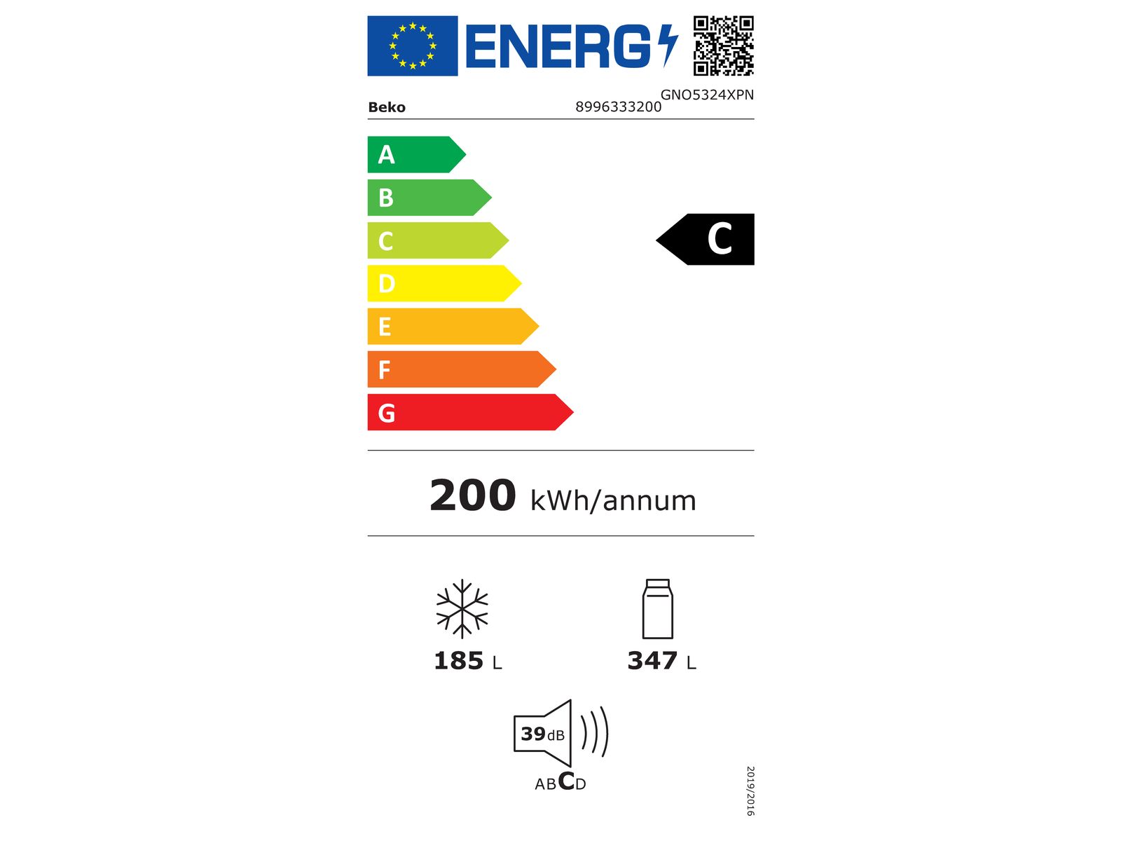 BEKO GNO5324XPN side-by-side - 177cm
