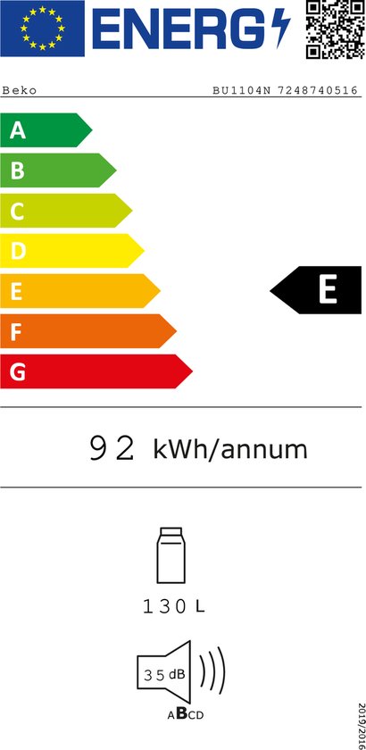 BEKO BU1104N onderbouw koelkast