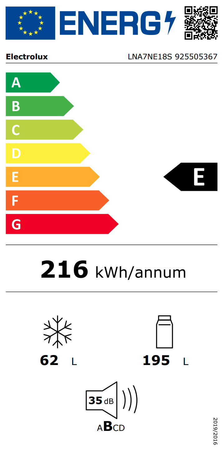 ELECTROLUX LNA7NE18S 700 koel-/vriescombinatie - 178cm