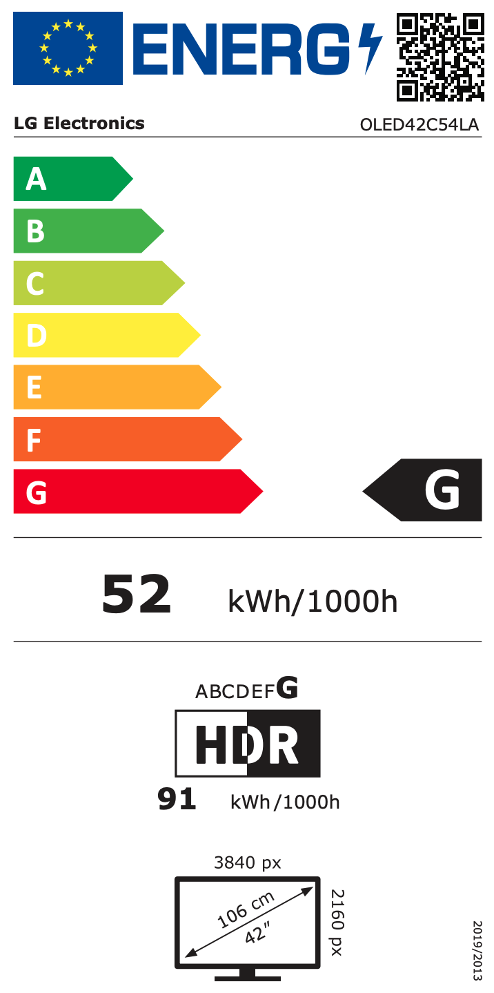 LG OLED42C54LA televisie 4K UHD - 42"