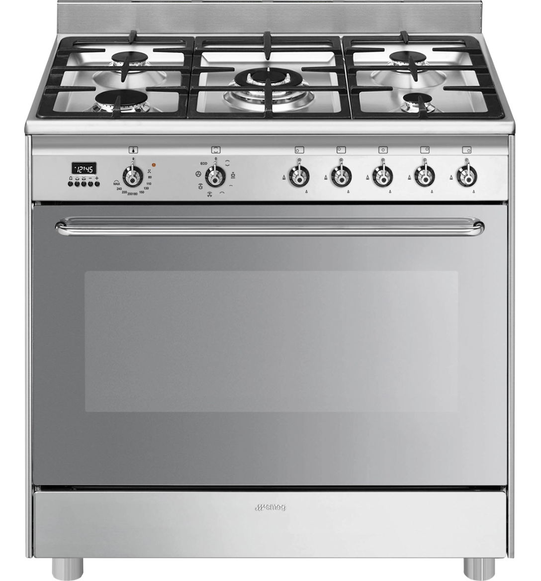SMEG CG90X2 fornuis met gaskookplaat - 90cm