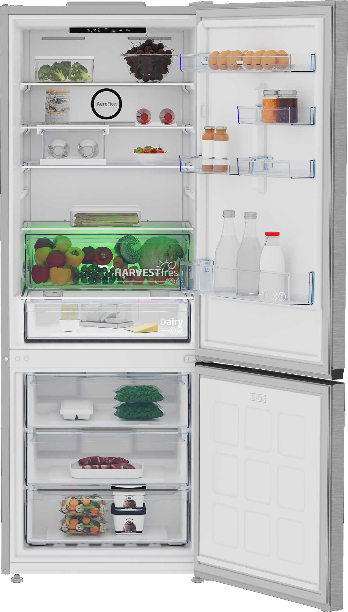 BEKO B7RCNE566HXB vrijstaande koel-/vriescombinatie - 192cm