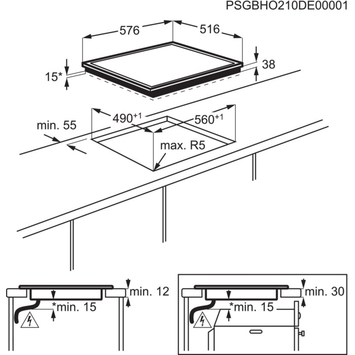 AEG HK624010XB 3000 vitrokeramische kookplaat - 60cm