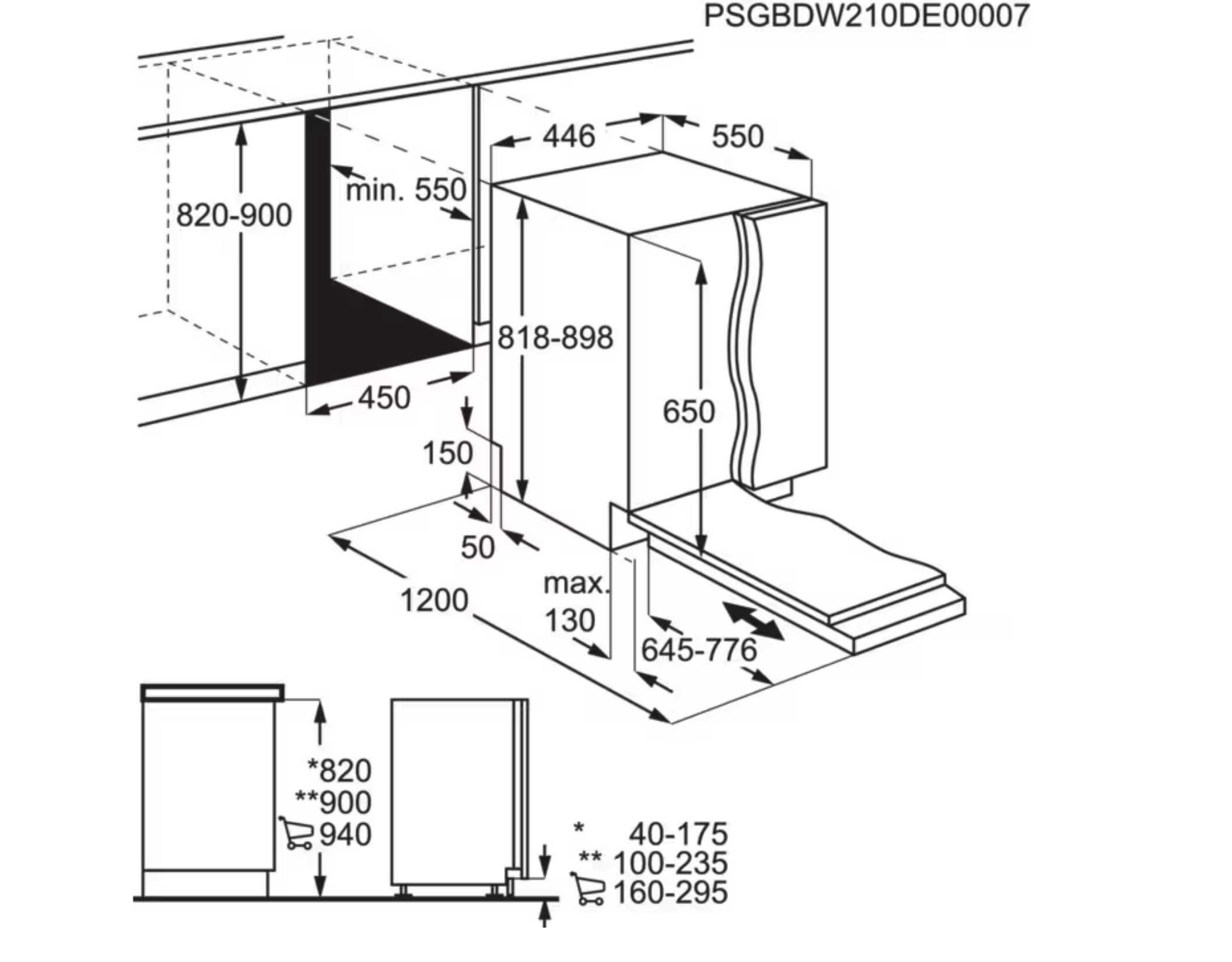AEG FSE74507P 7000 vaatwasser volledig integreerbaar
