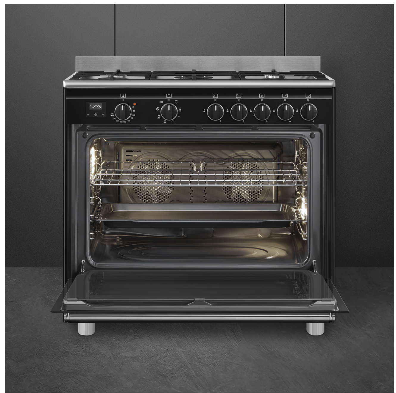 SMEG BG91N2 fornuis met gaskookplaat - 90cm