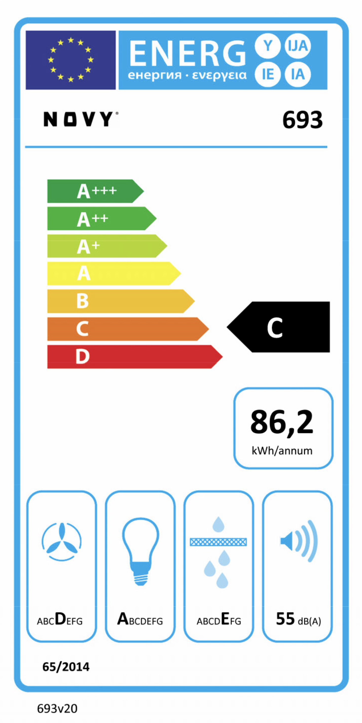 NOVY 693 telescopische dampkap - 90cm