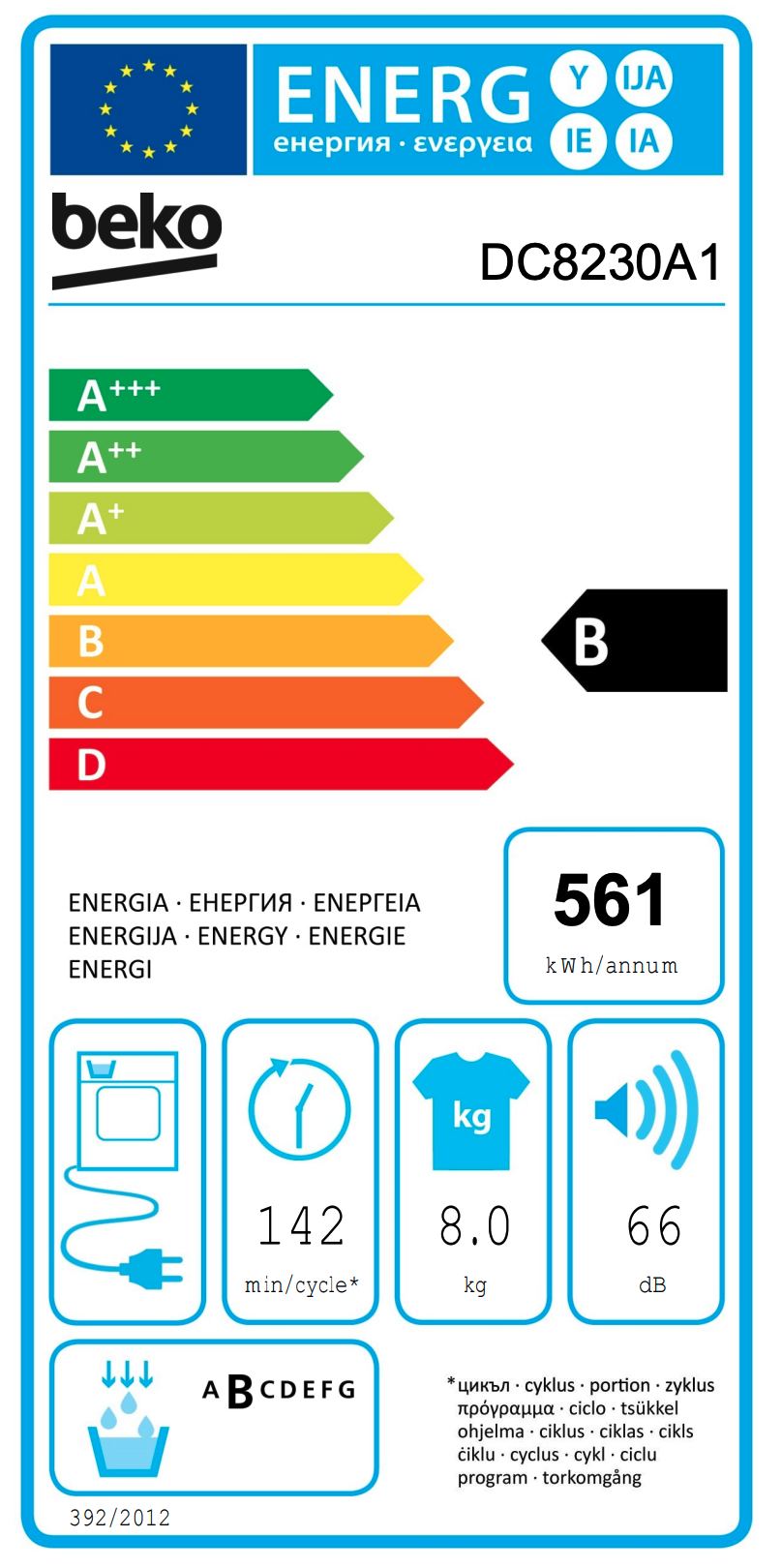 BEKO DC8230A1 droogkast