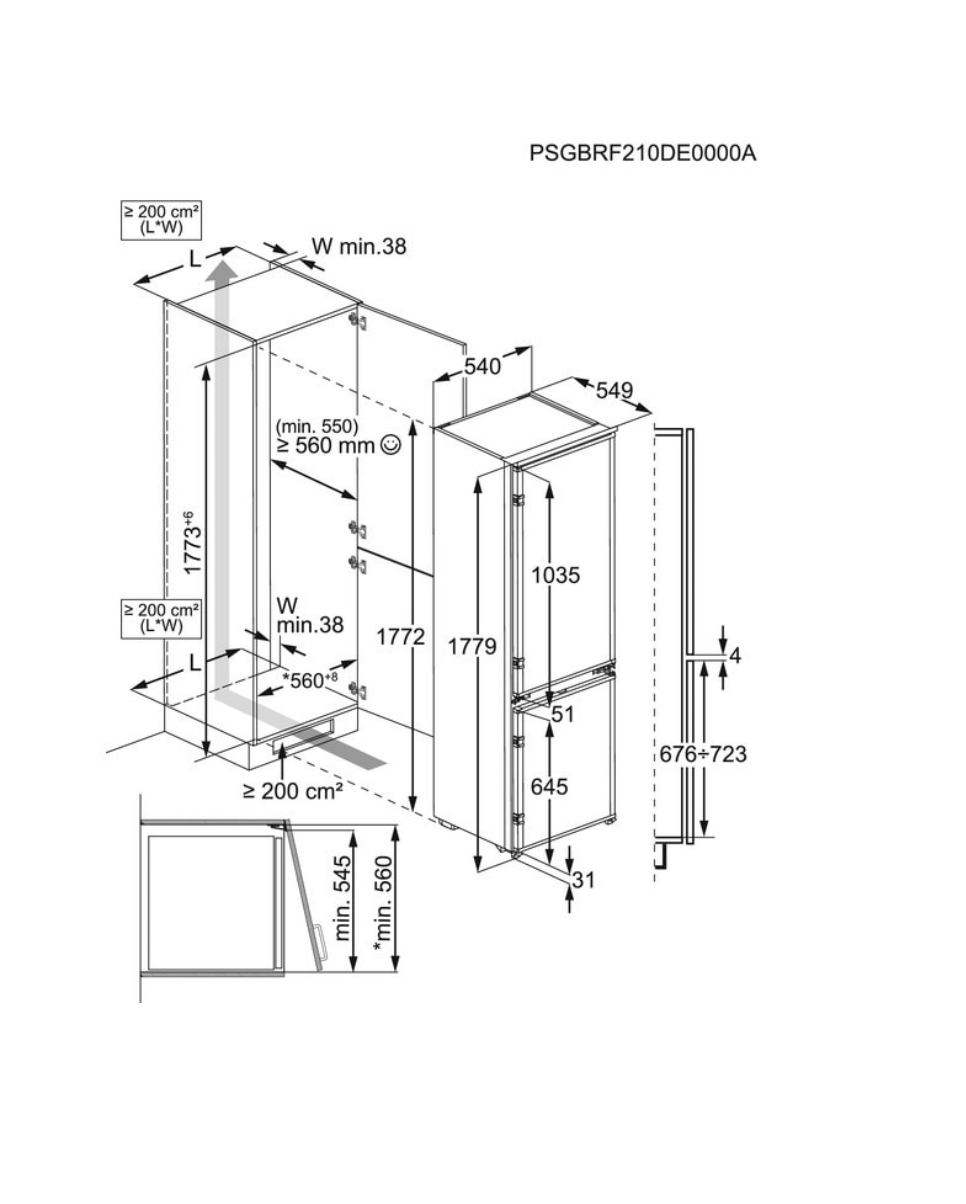 ELECTROLUX LNA6LE18S 600 koel-/vriescombinatie - 178cm