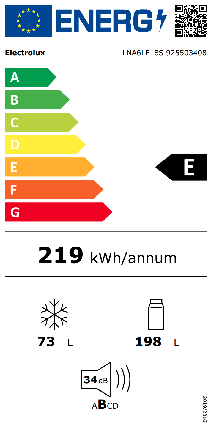 ELECTROLUX LNA6LE18S 600 koel-/vriescombinatie - 178cm