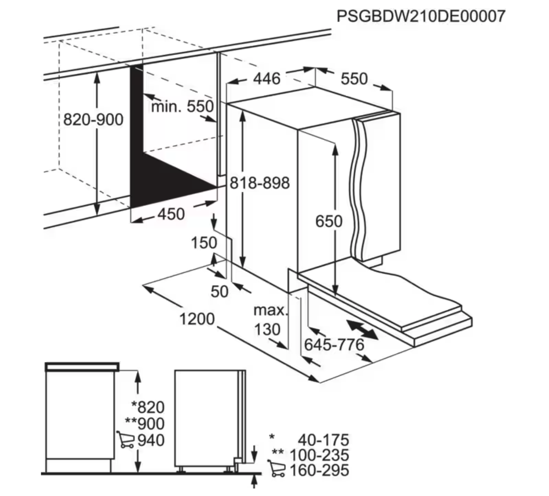 AEG FSE73407P 6000 vaatwasser volledig integreerbaar
