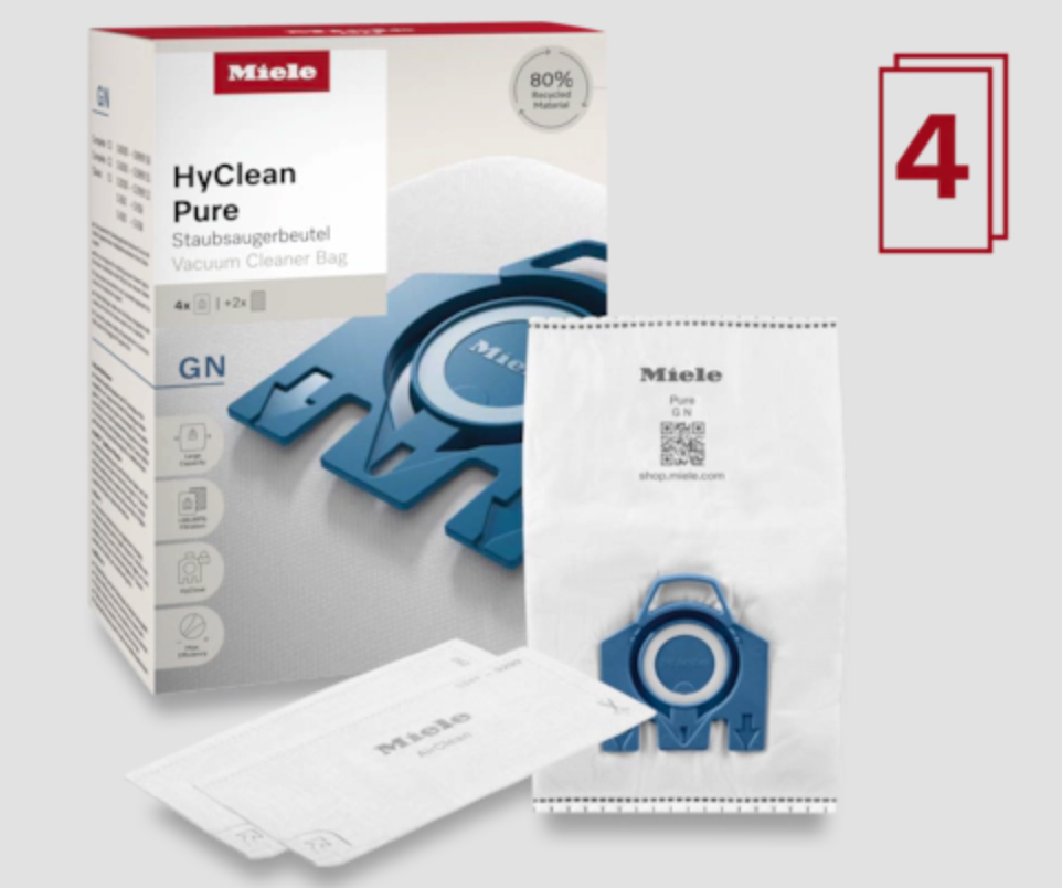 MIELE GNHYCLEANPURE80RECYCLED4PACK stofzuigerzak