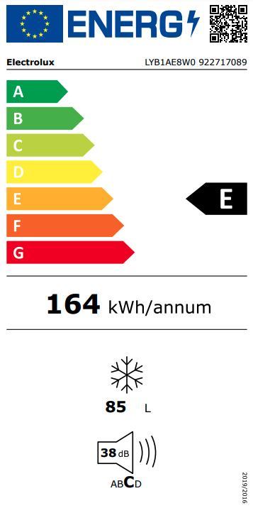 ELECTROLUX LYB1AE8W0 vrijstaande vriezer - 85cm