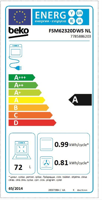 BEKO FBM62320WDSN fornuis met gaskookplaat - 60cm
