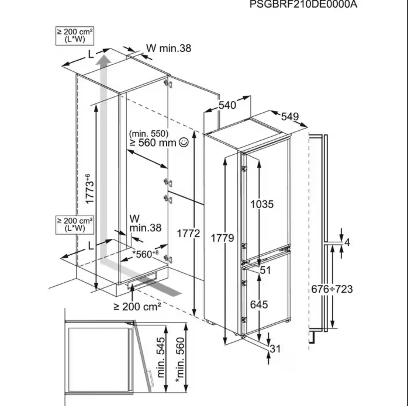 AEG OSC5S181ES 5000 koel-/vriescombinatie - 178cm