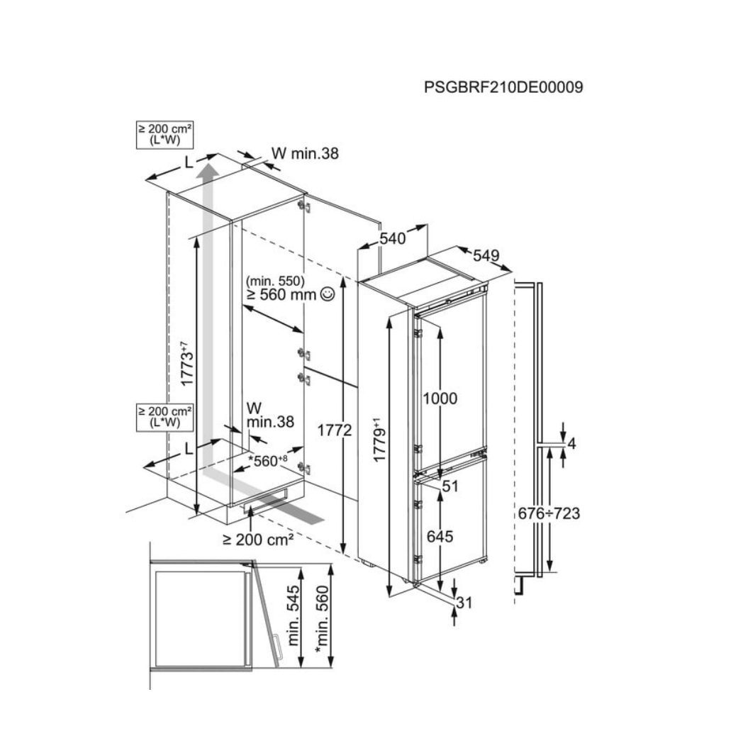 ELECTROLUX LNA7NE18S 700 koel-/vriescombinatie - 178cm