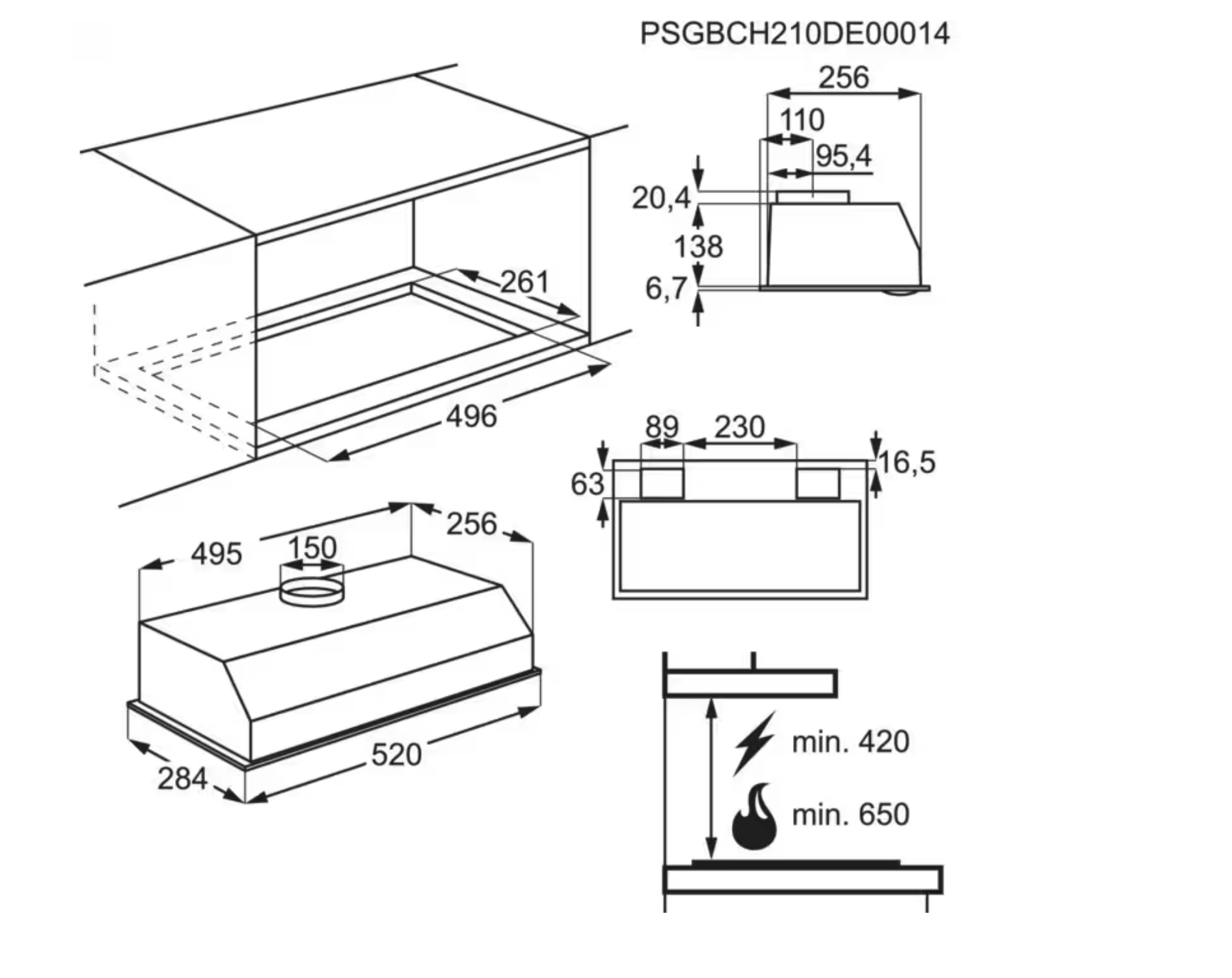 ELECTROLUX LFG235S 300 inbouwgroep - 52cm