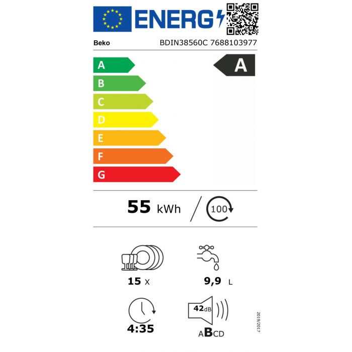 BEKO BDIN38560C vaatwasser volledig integreerbaar