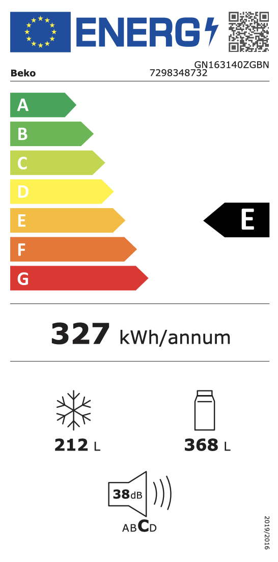 BEKO GN163140ZGBN side-by-side - 179cm
