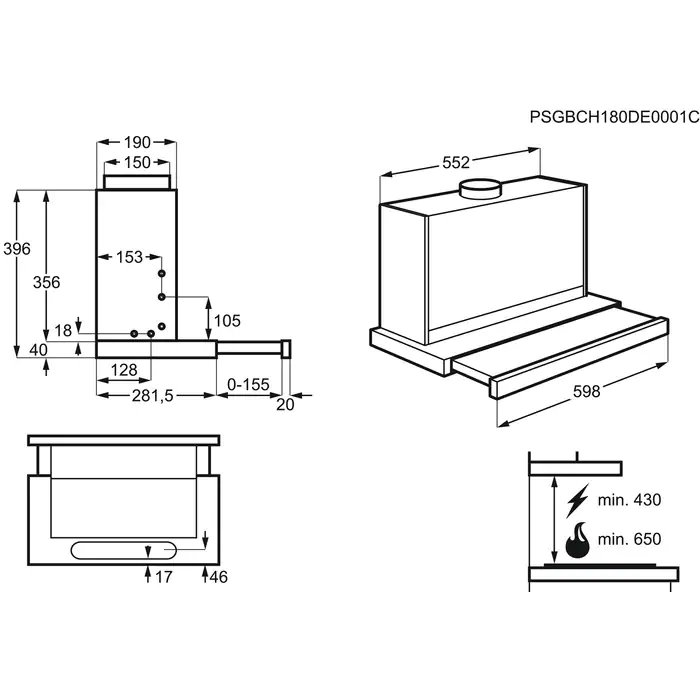ELECTROLUX LFP416X 300 telescopische dampkap - 60cm