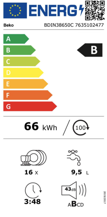BEKO BDIN38650C vaatwasser volledig integreerbaar