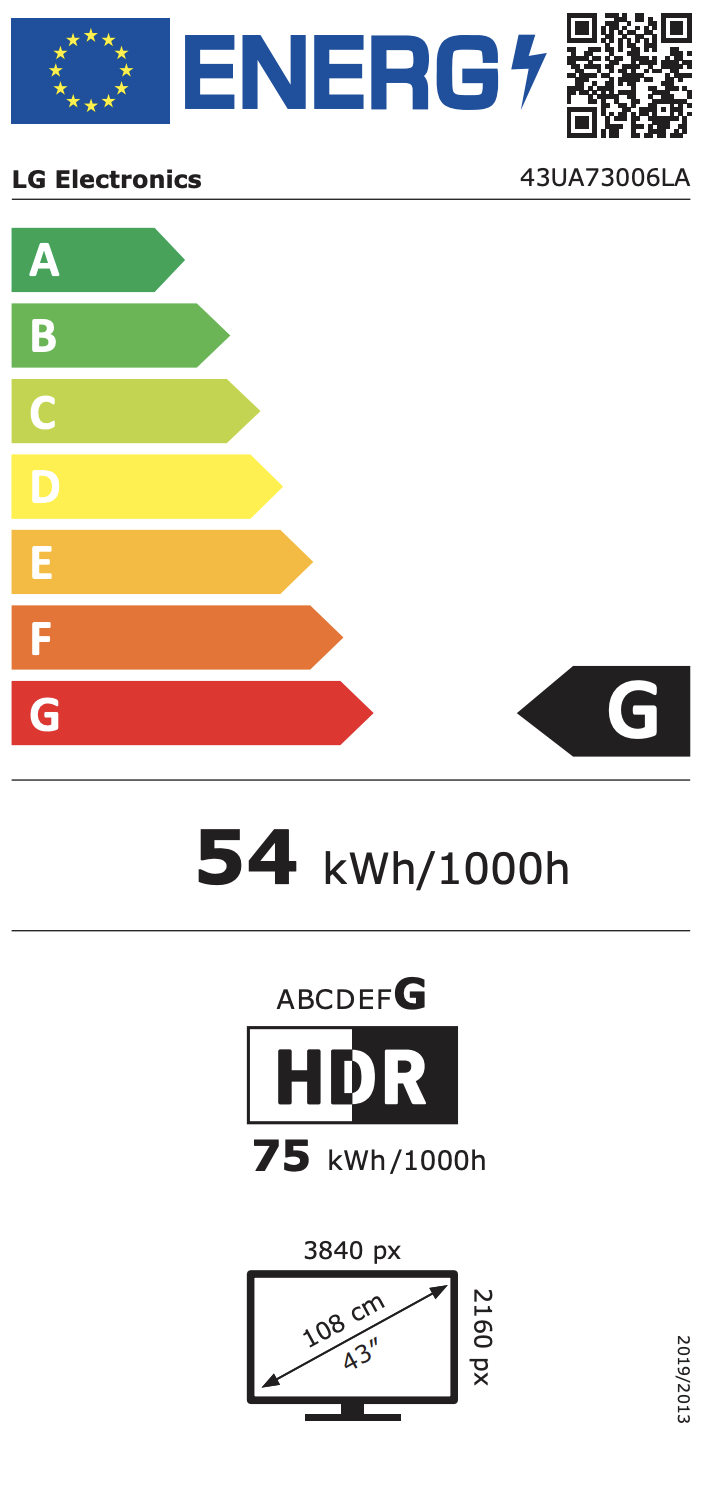 LG CE 43UA73006LA televisie 4K UHD - 43"