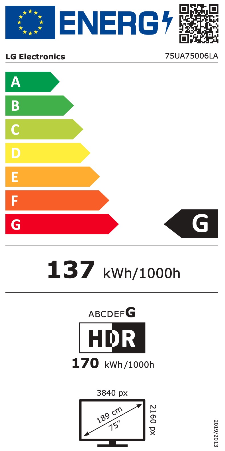 LG CE 75UA75006LA televisie 4K UHD - 75"