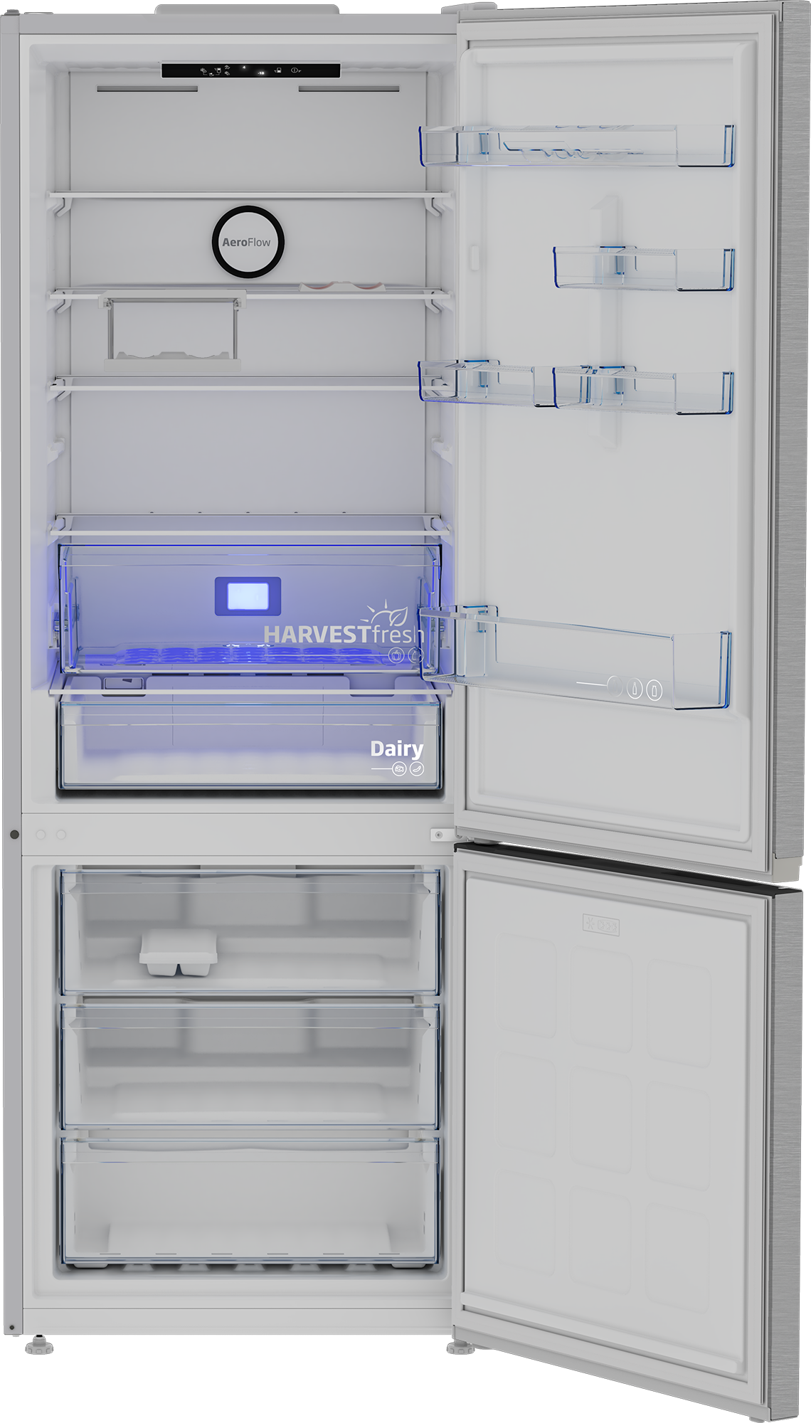 BEKO B7RCNE567HXB vrijstaande koel-/vriescombinatie - 192cm