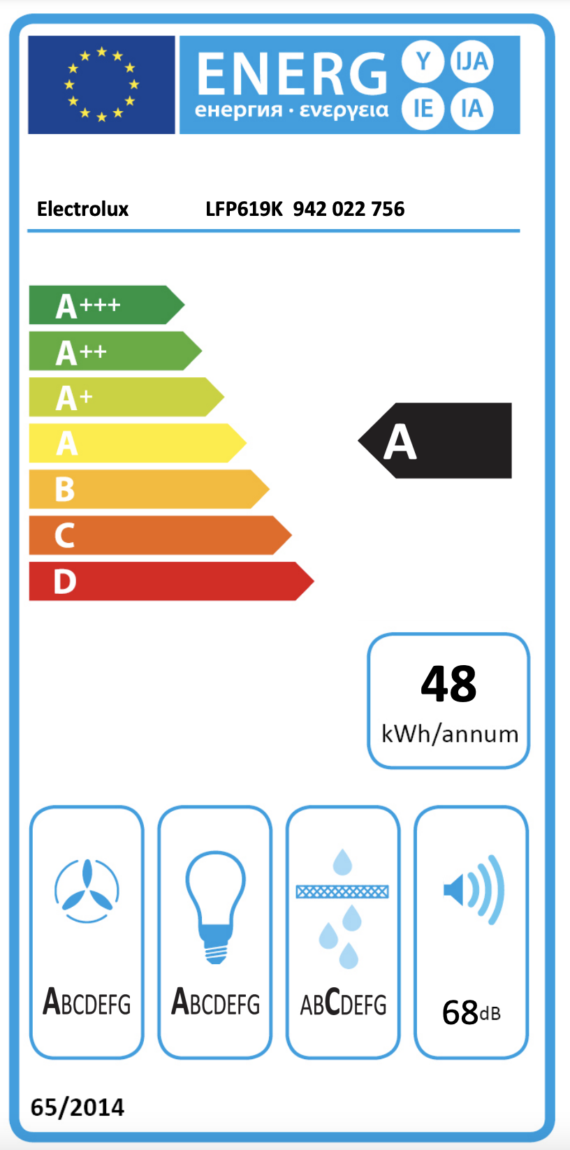 ELECTROLUX LFP619K 600 telescopische dampkap - 90cm