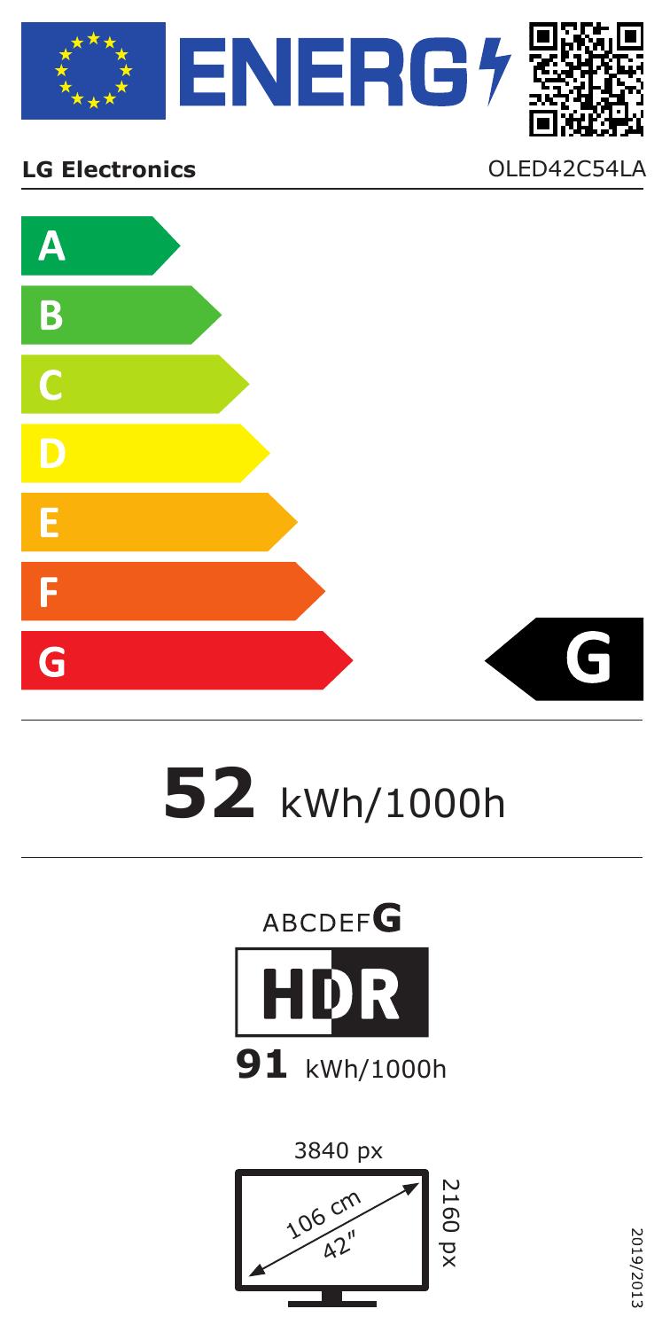 LG OLED42C54LA televisie 4K UHD - 42"