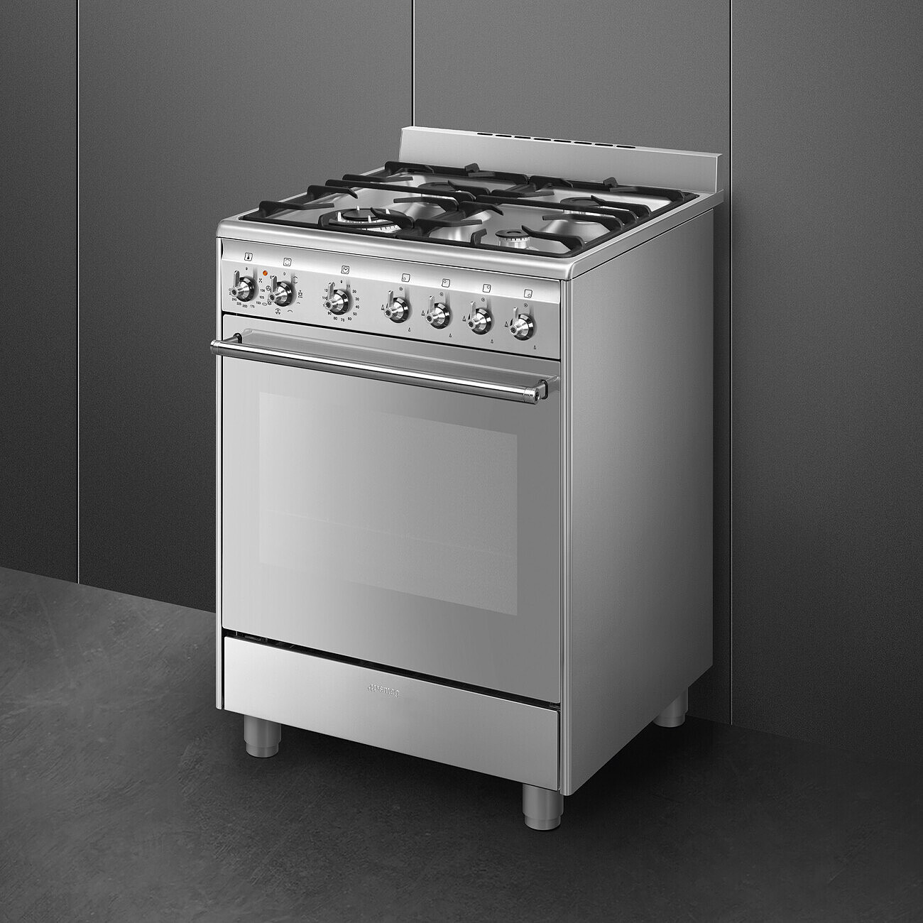SMEG SX61GM fornuis met gaskookplaat - 60cm