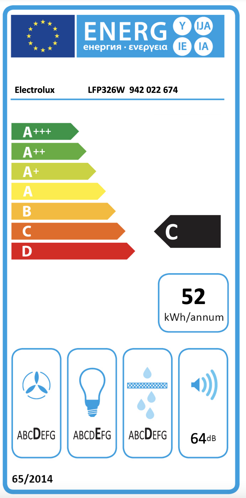 ELECTROLUX LFP326W 300 telescopische dampkap - 60cm