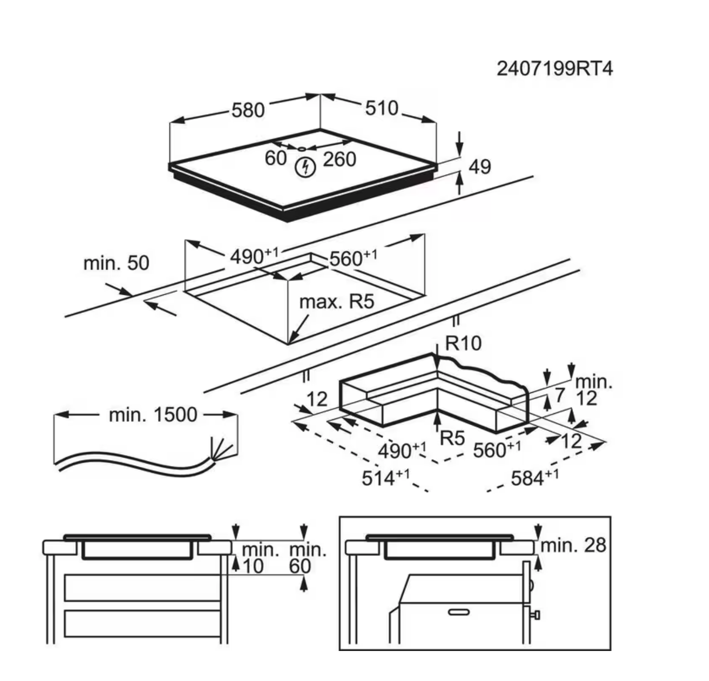AEG PI6000S60 6000 inductiekookplaat - 60cm