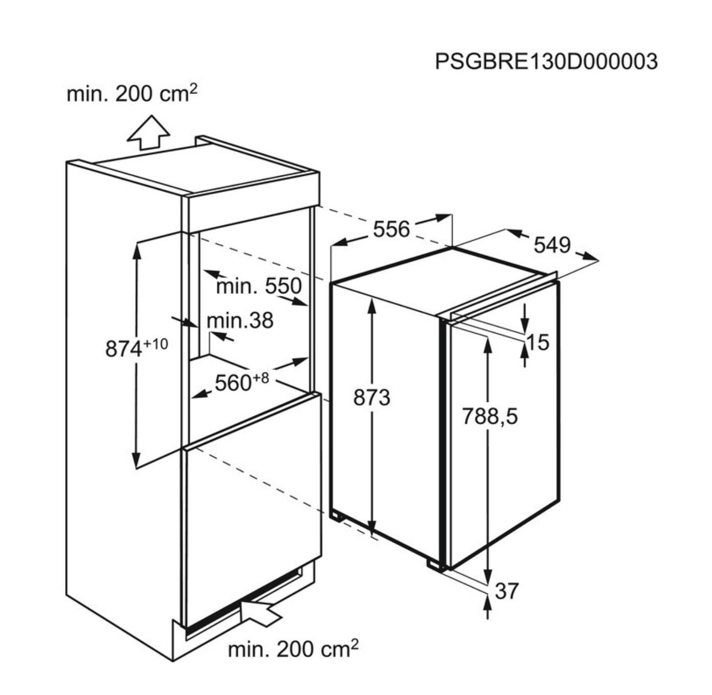 AEG OSK50881DF 5000 koelkast zonder vriesvak - 87cm AEG OSK50881DF 5000 koelkast zonder vriesvak - 87cm