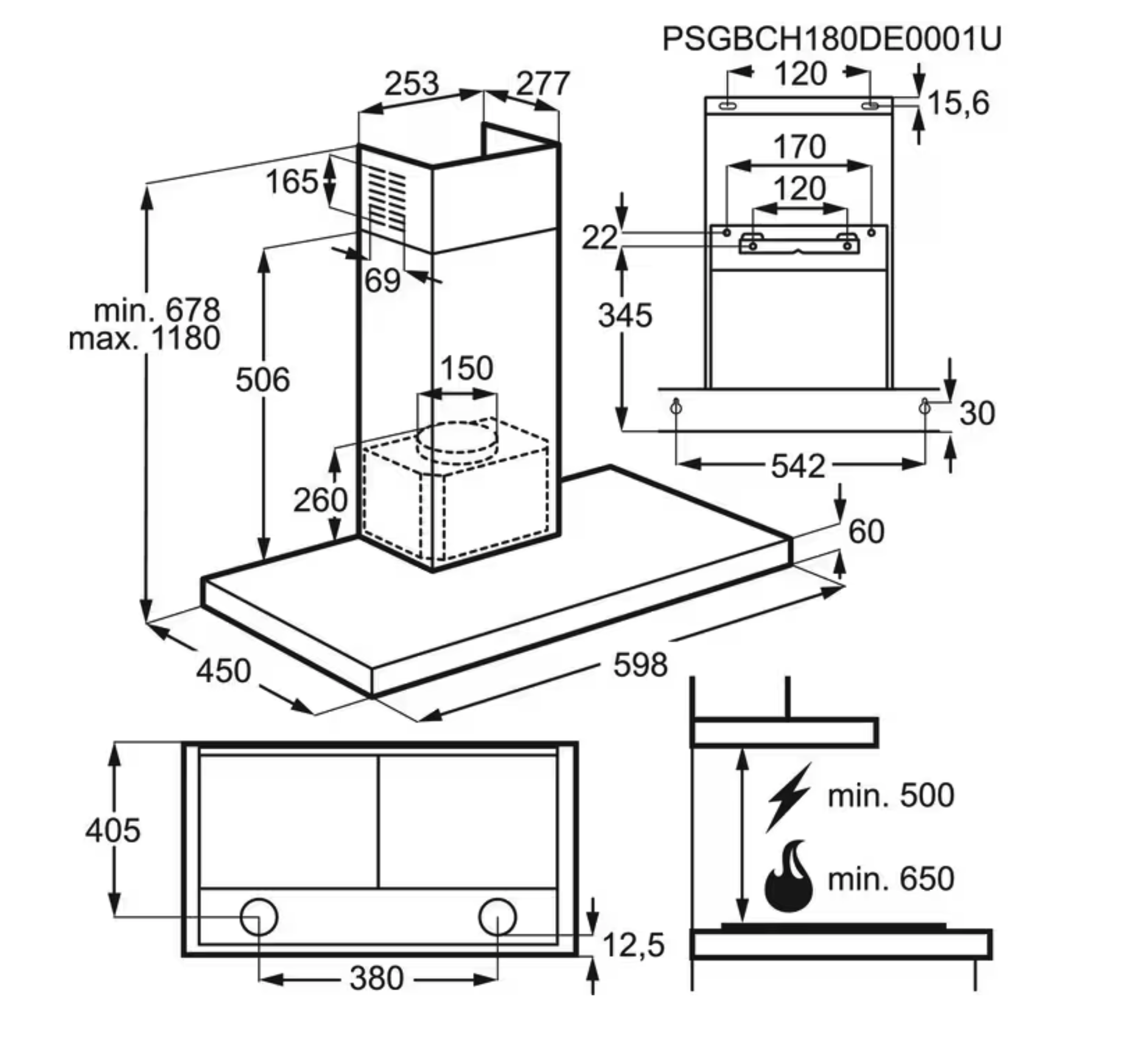 ELECTROLUX LFT316X 600 wandschouwdampkap - 60cm