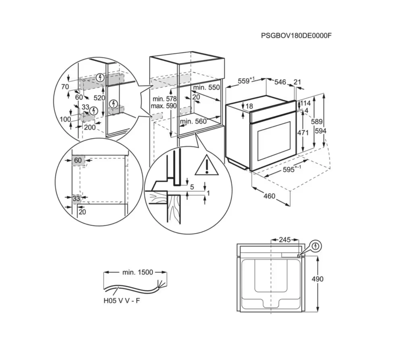 AEG TP8SB73ZAB 8000 multifunctionele oven met stoom - 60cm