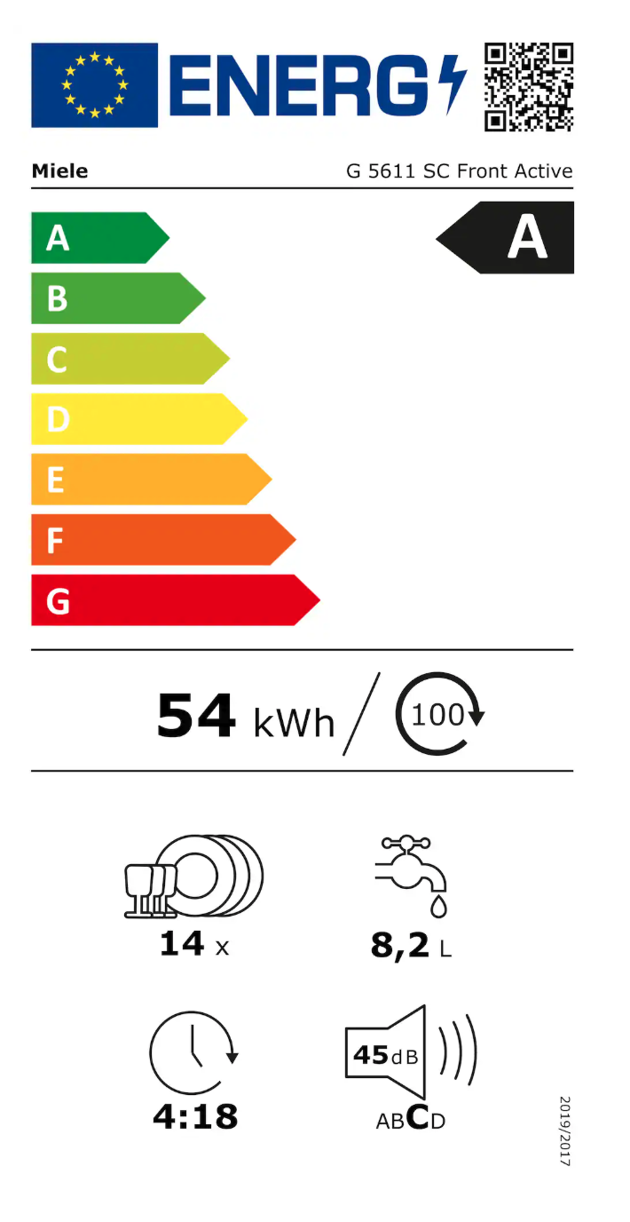 MIELE G5611SCACTIVECSFRONT vrijstaande vaatwasser