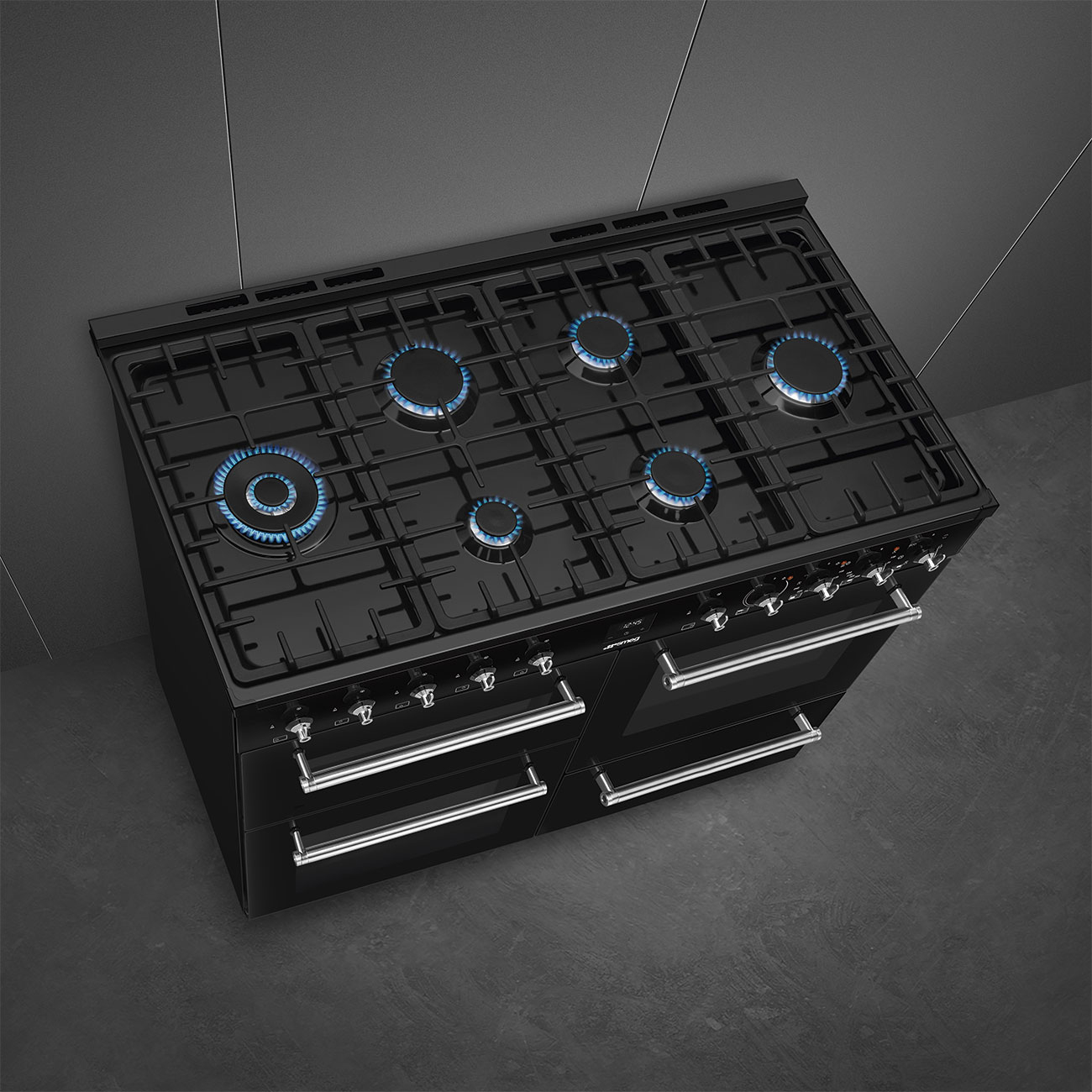 SMEG CX113GMBL fornuis met gaskookplaat - 110cm