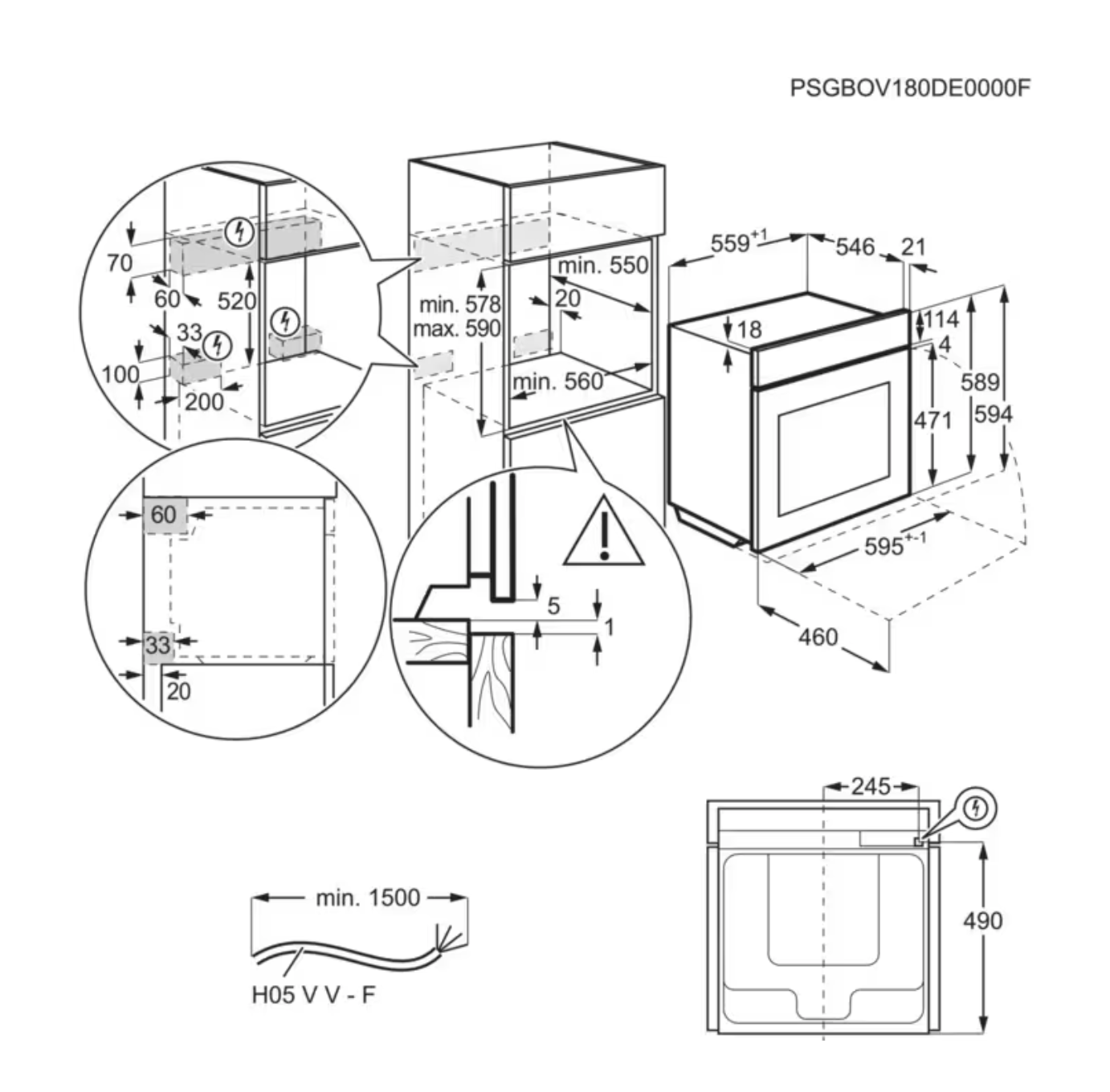AEG OS6P50WAK 6000 multifunctionele oven - 60cm