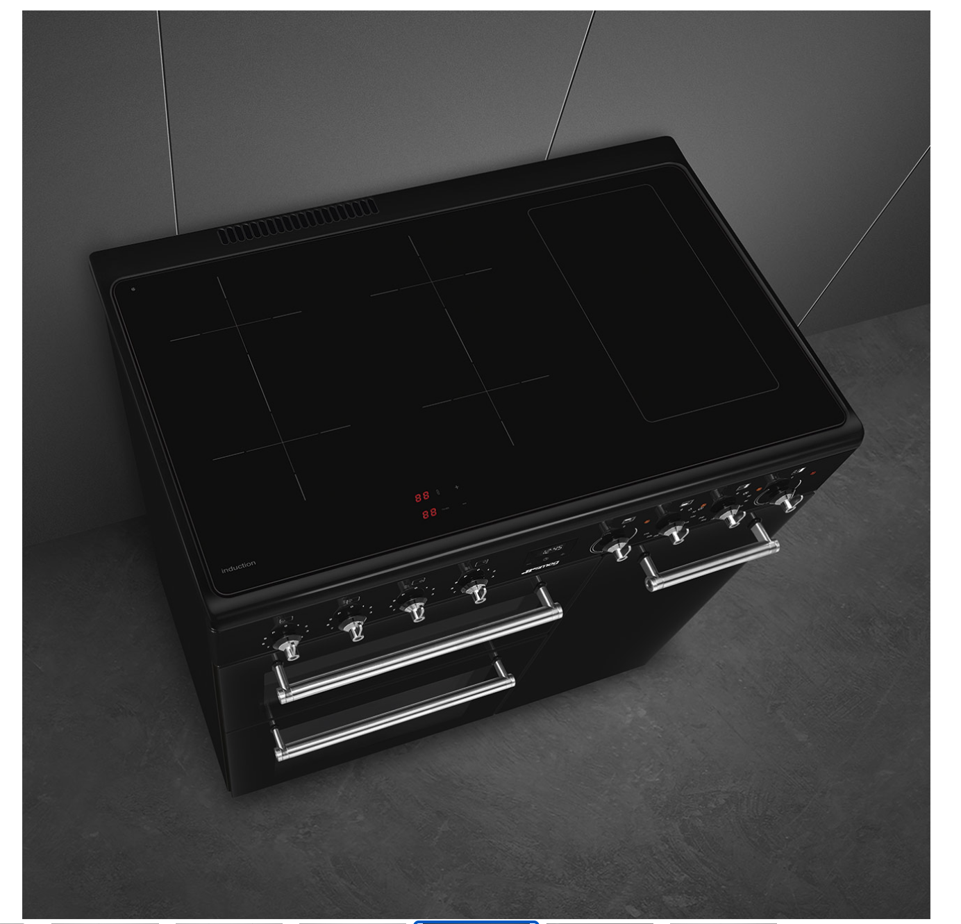 SMEG CX93IMBL fornuis met inductie kookplaat - 90cm