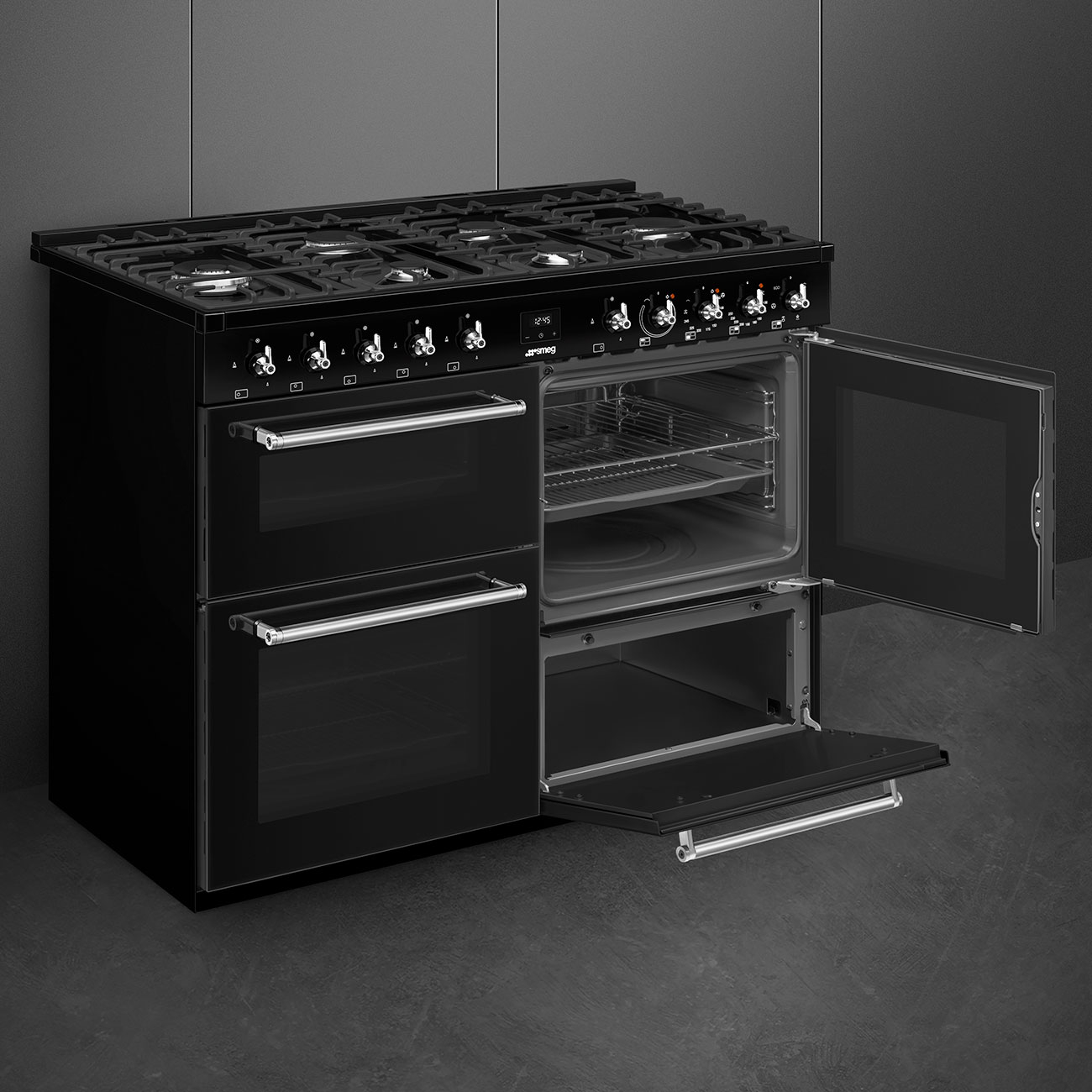 SMEG CX113GMBL fornuis met gaskookplaat - 110cm