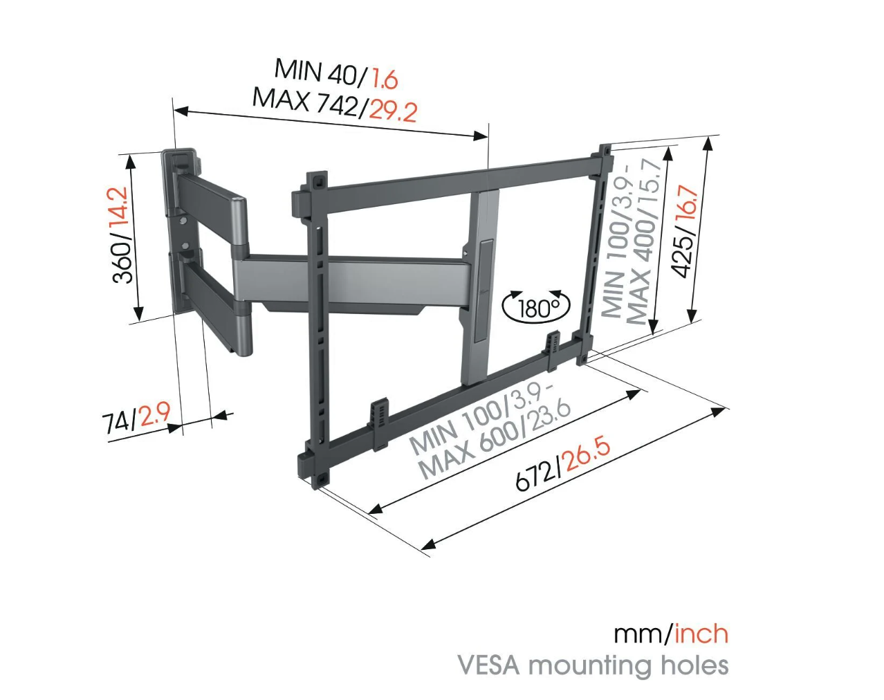 VOGELS TVM5845 draaibare beugel